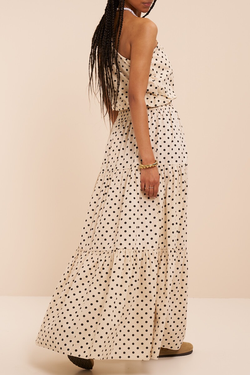 White maxi skirt with polka dot | My Jewellery