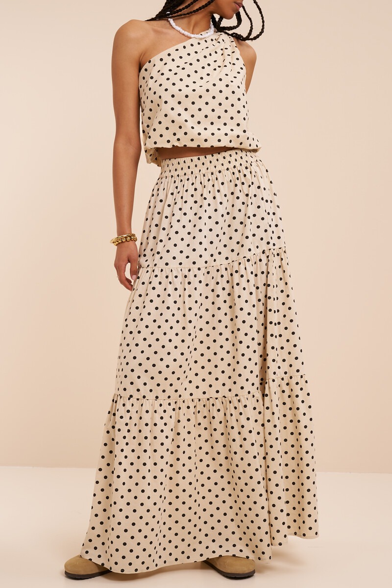 White maxi skirt with polka dot | My Jewellery
