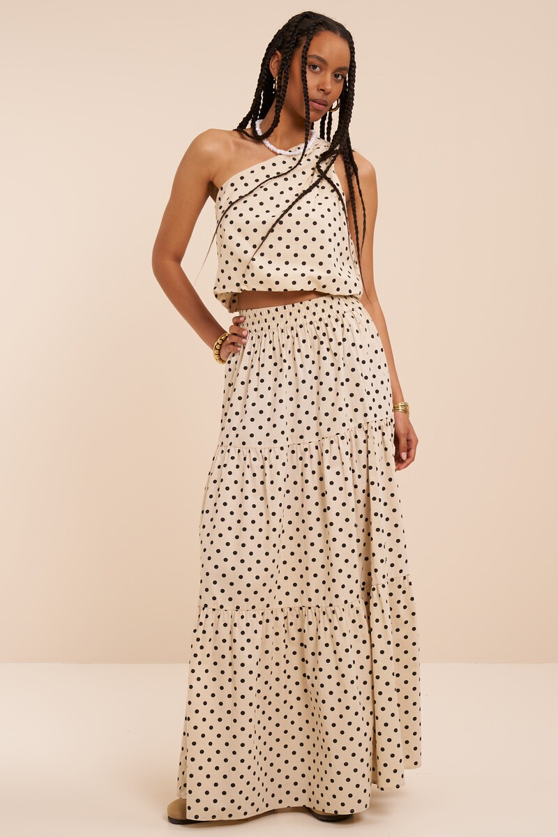 White maxi skirt with polka dot | My Jewellery