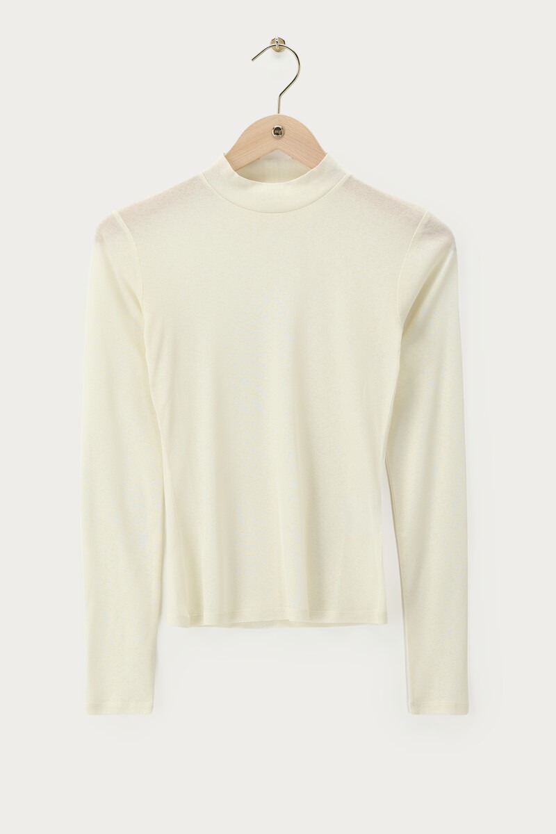 White mesh top with turtleneck | My Jewellery