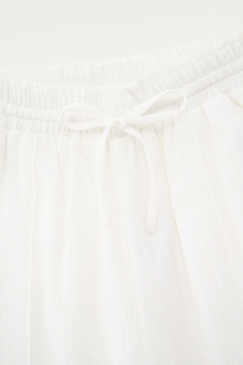 White muslin wide leg trousers with pintuck | My Jewellery