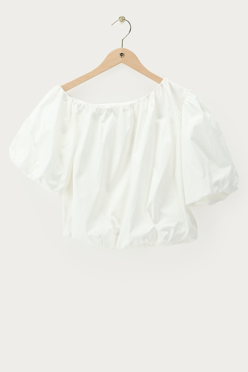 White one-shoulder top in balloon look | My Jewellery