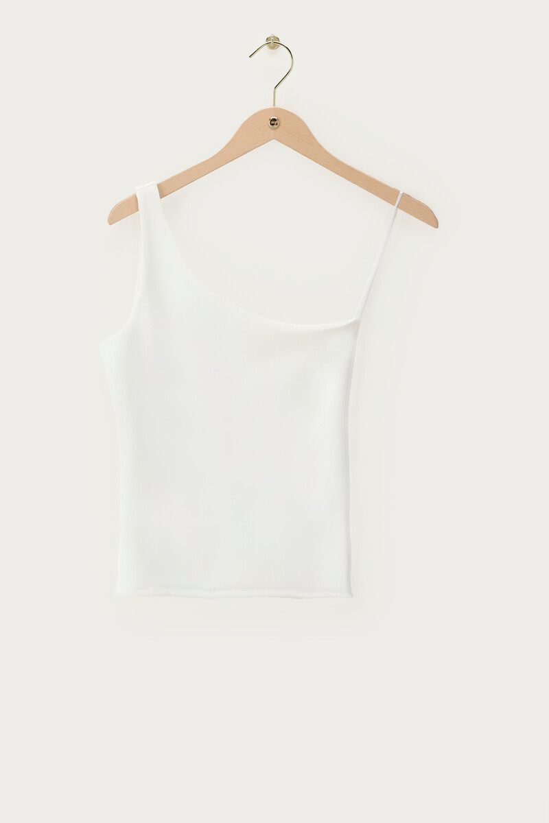 White one-shoulder top | My Jewellery