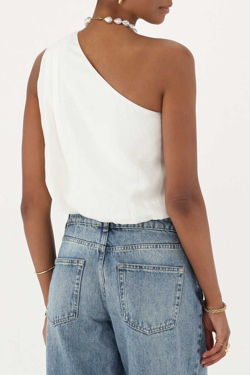 White one-shoulder top draped | My Jewellery