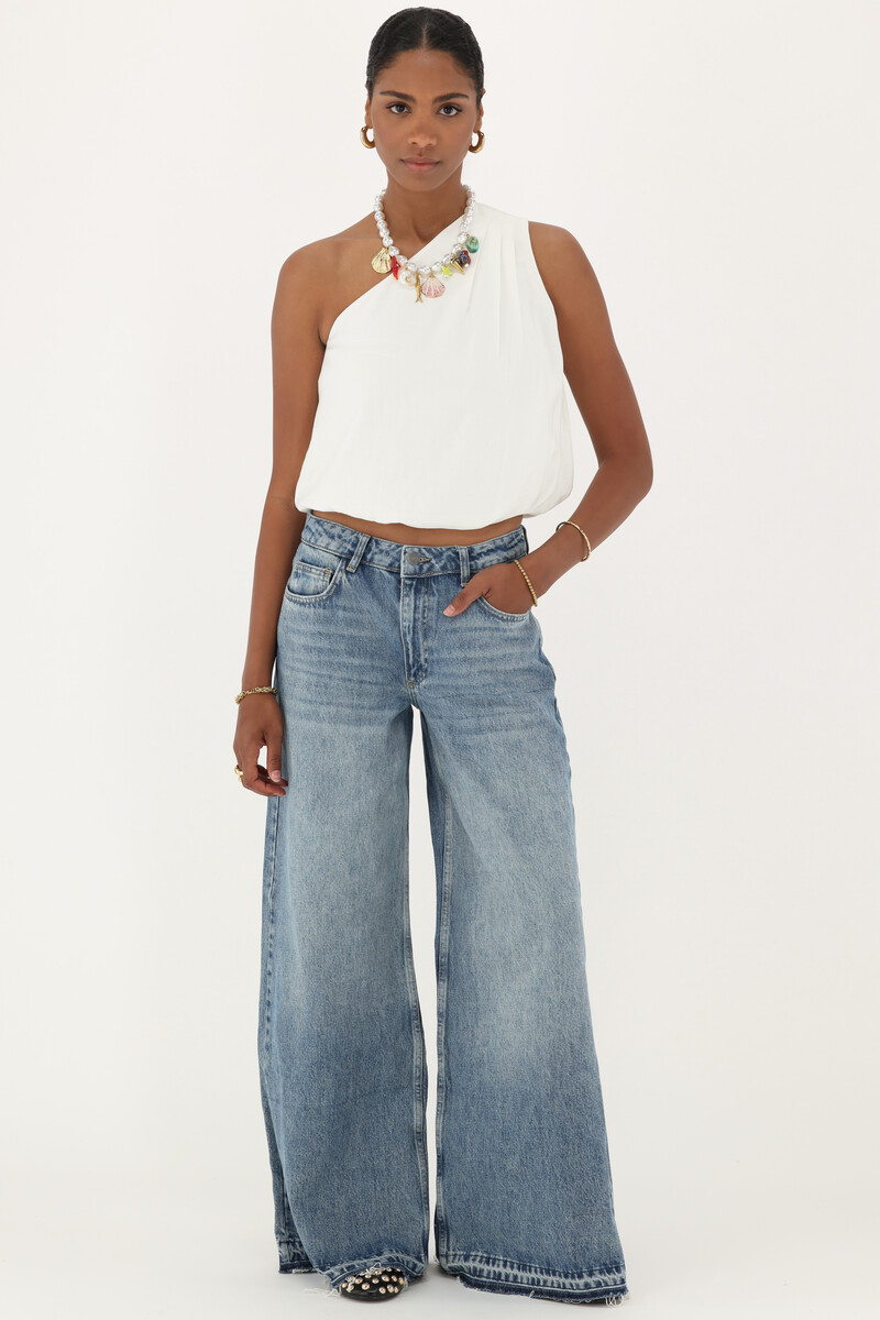 White one-shoulder top draped | My Jewellery