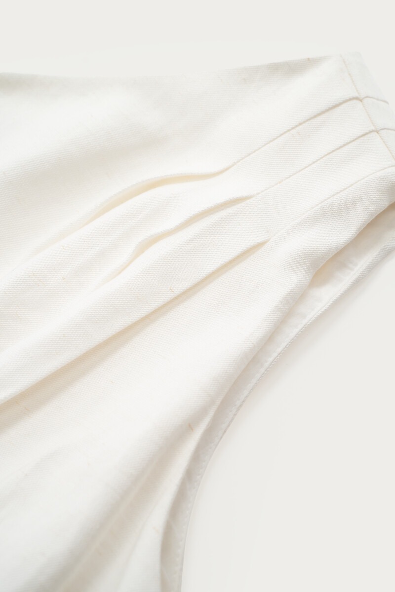 Witte one-shoulder top in ballon look