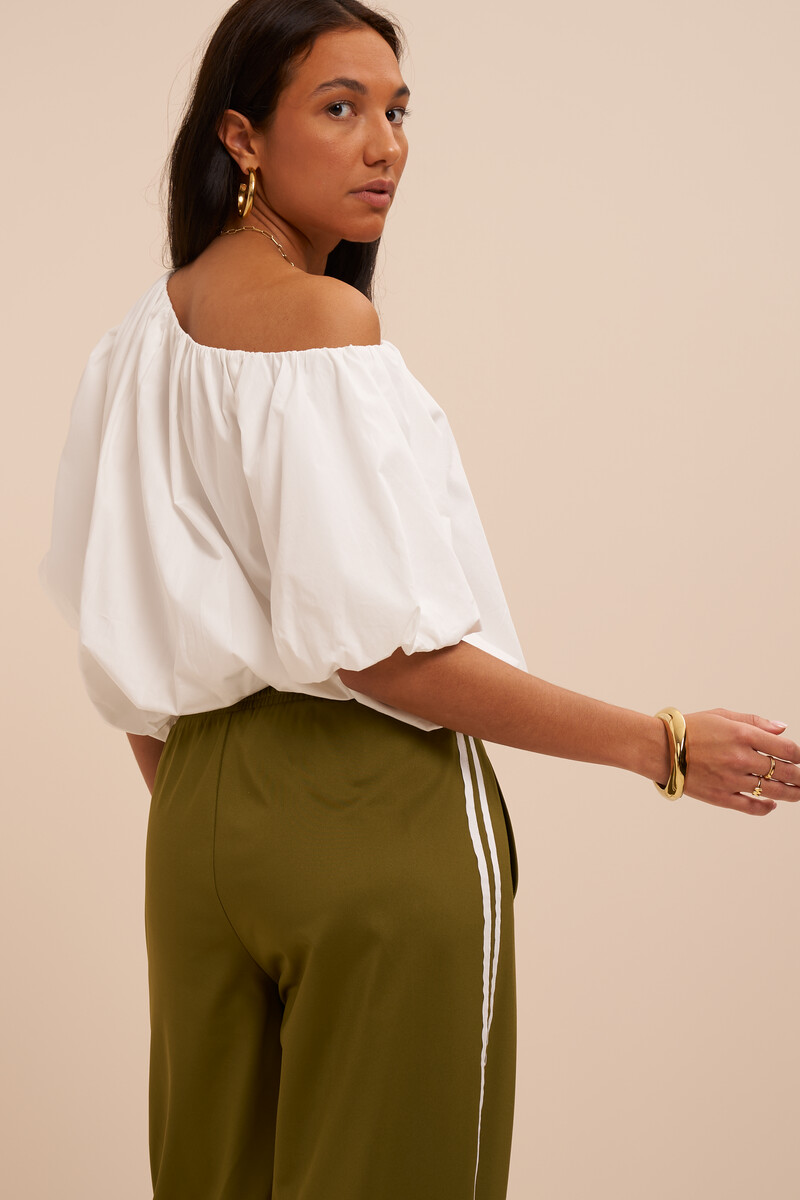 White one-shoulder top in balloon look | My Jewellery