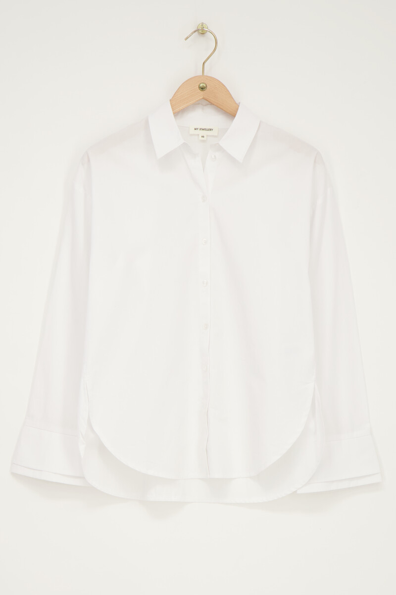 White oversized blouse with double cuff | My Jewellery