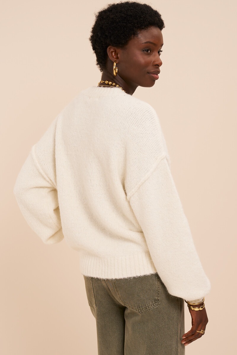 White Oversized Knitted Sweater | My Jewellery