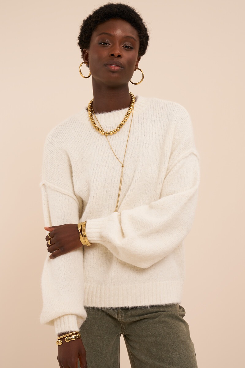 White Oversized Knitted Sweater | My Jewellery