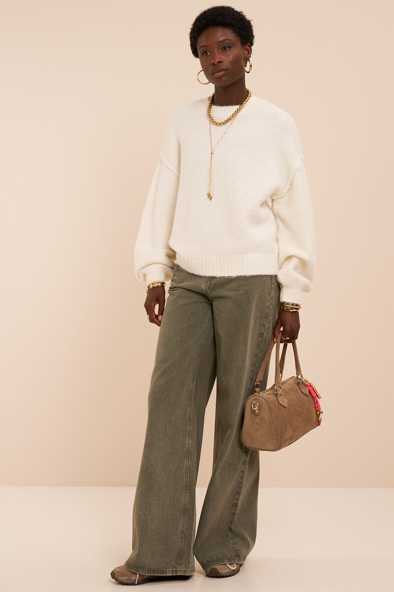 White Oversized Knitted Sweater | My Jewellery
