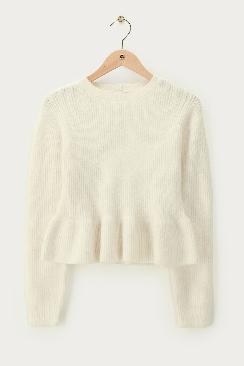 White peplum sweater | My Jewellery