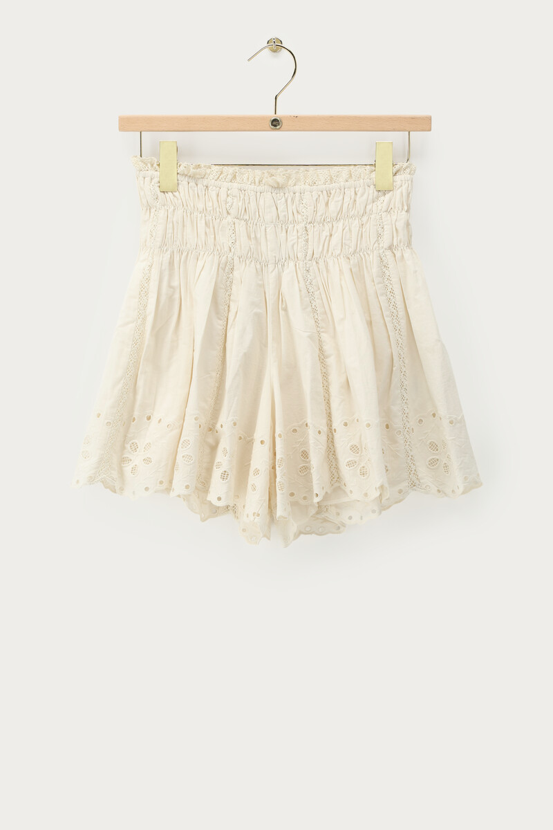 White poplin skort with embroidery | My Jewellery