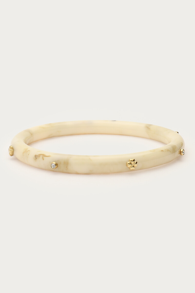 White resin bangle with studs | My Jewellery