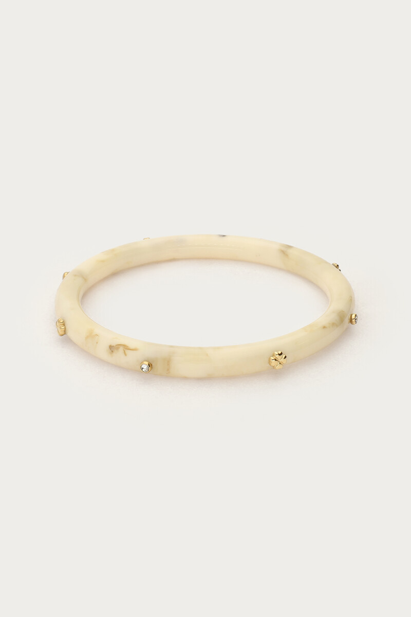 White resin bangle with studs | My Jewellery
