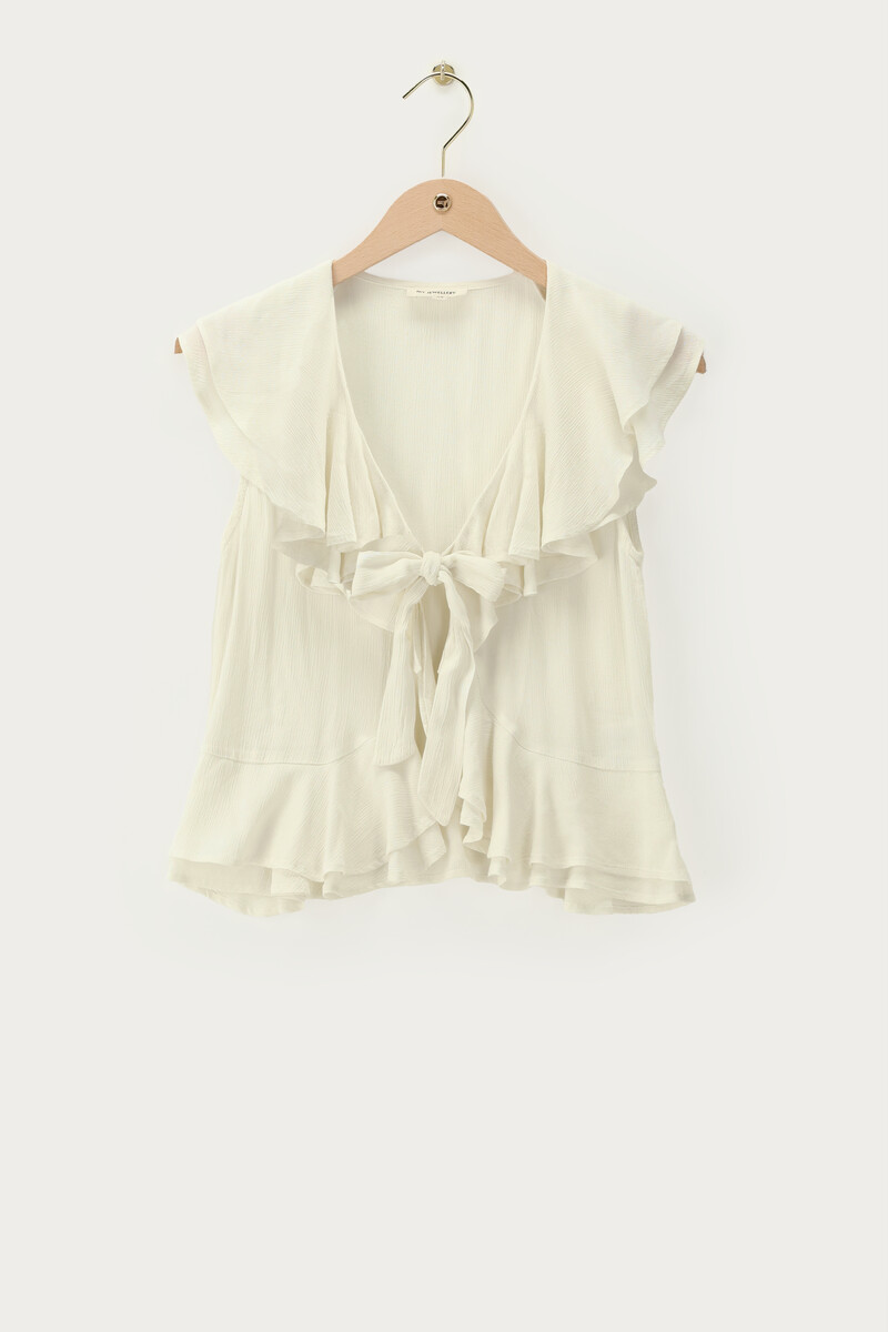 White ruffle top with bow | My Jewellery