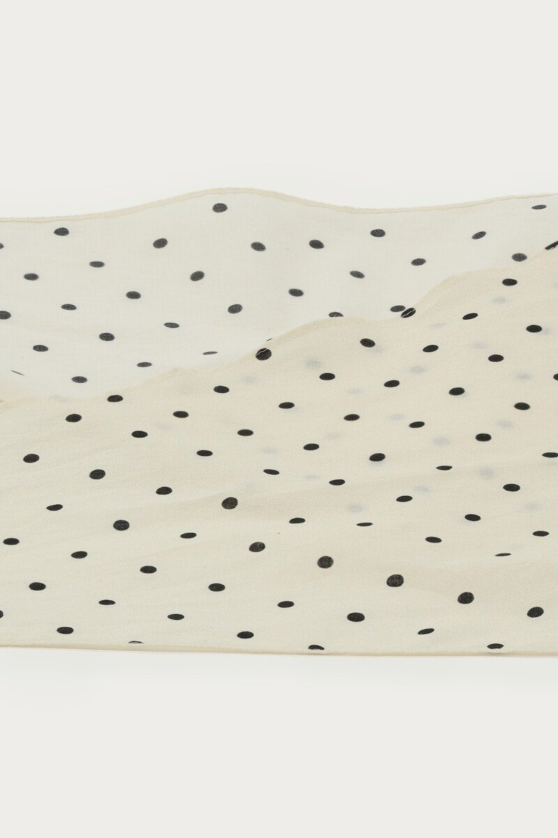 White scarf with black polka dot | My Jewellery