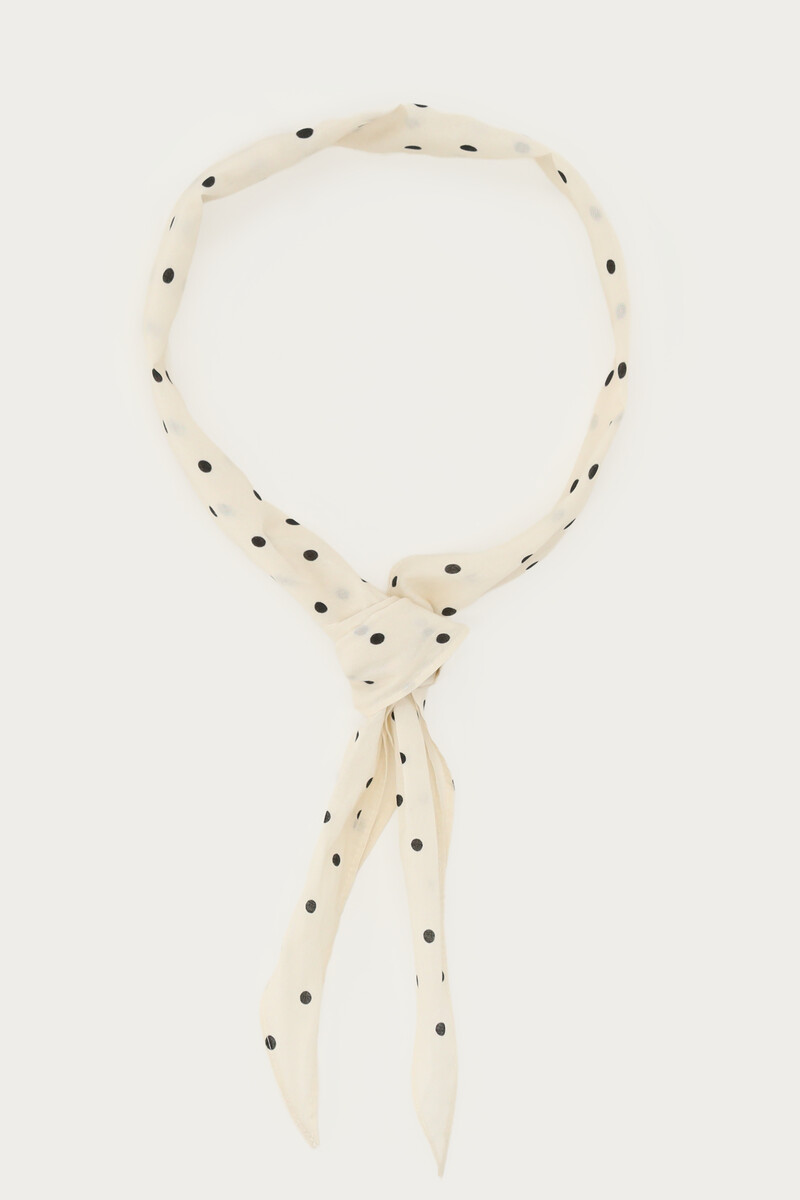 White scarf with black polka dot | My Jewellery