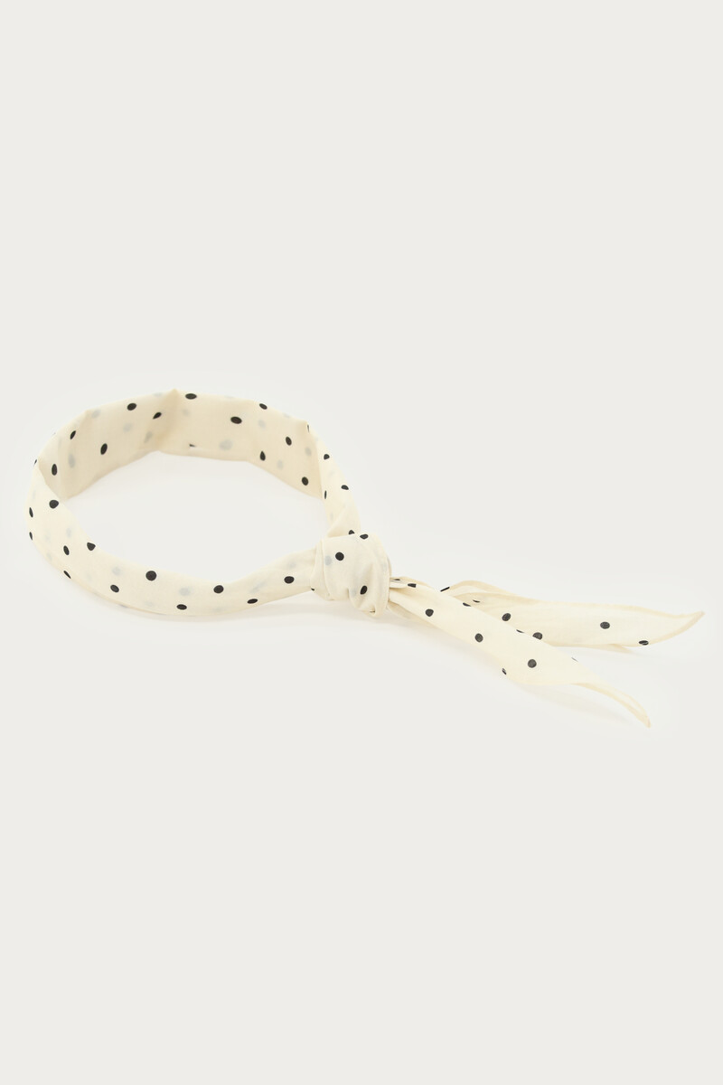White scarf with black polka dot | My Jewellery