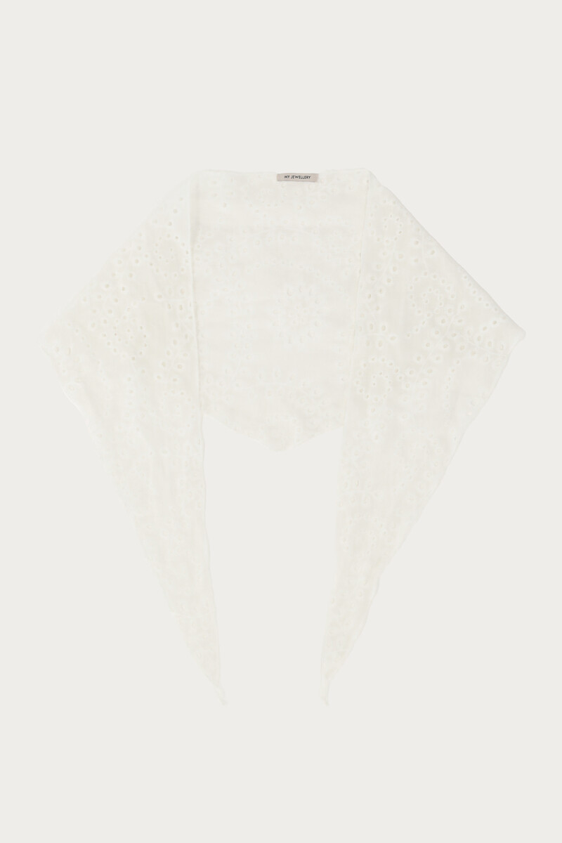 White scarf with embroidery | My Jewellery