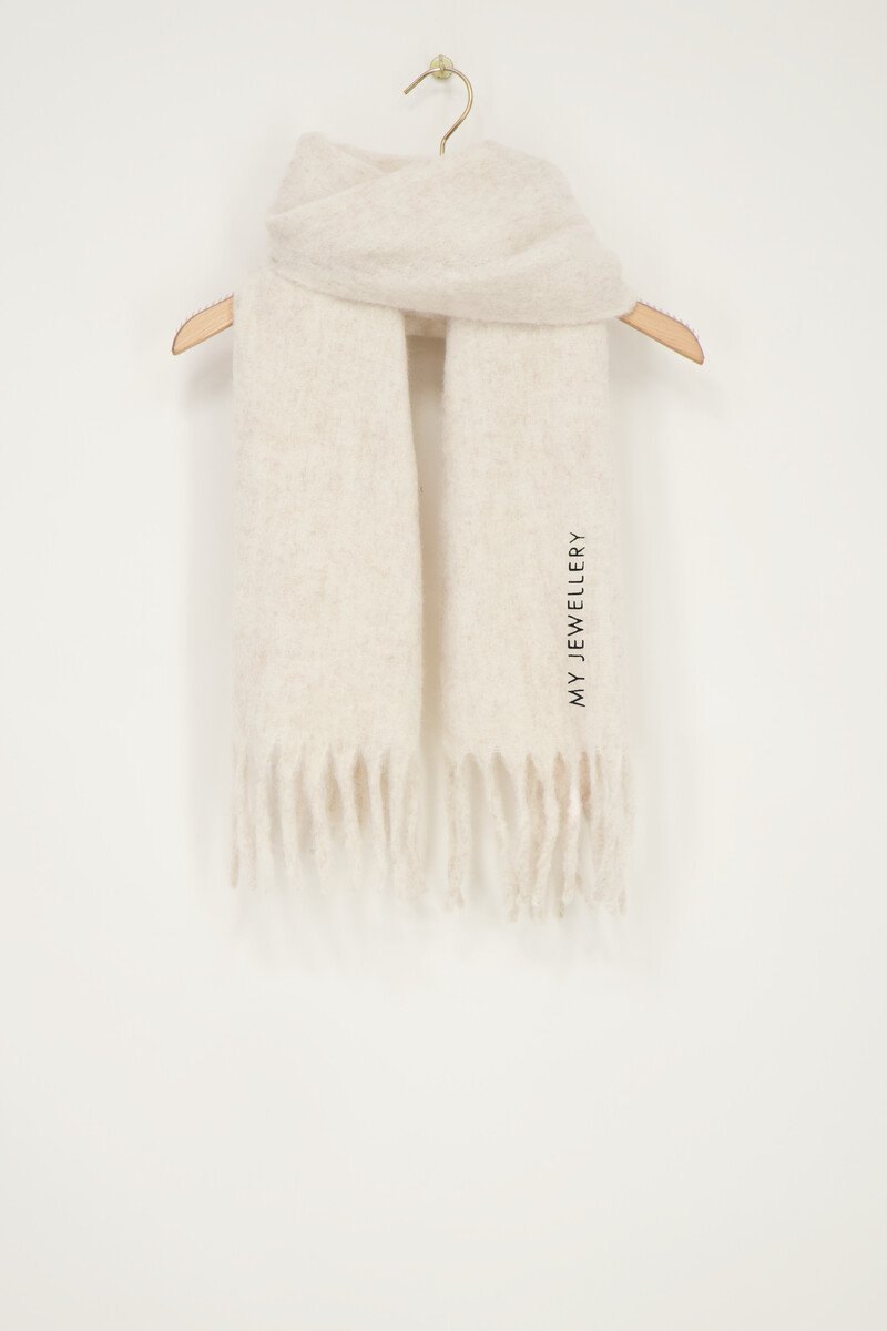 White scarf with tassles | My Jewellery