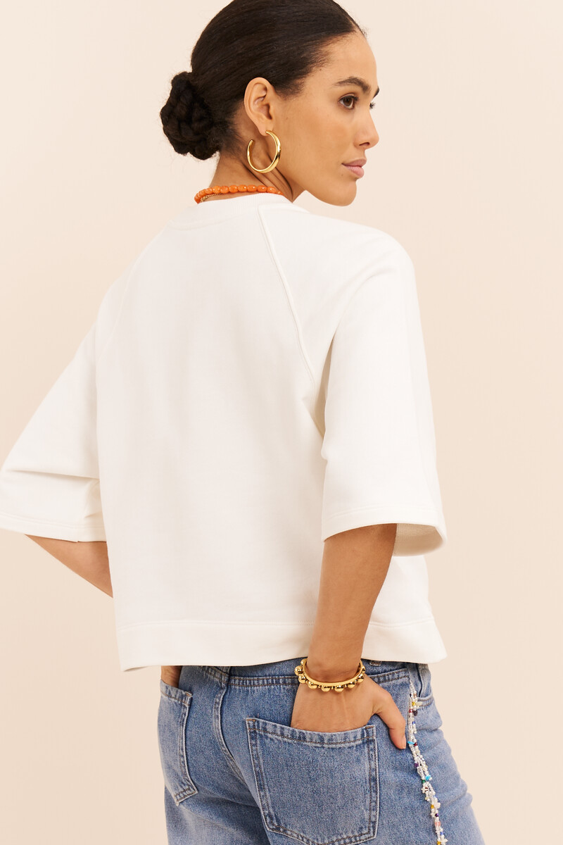 White sweatshirt with short sleeves "New York" | My Jewellery