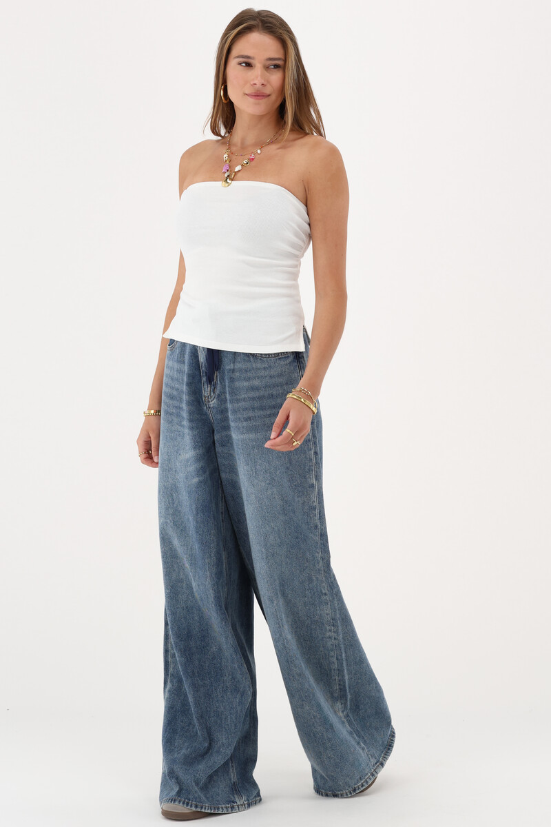 White strapless rib top | My Jewellery