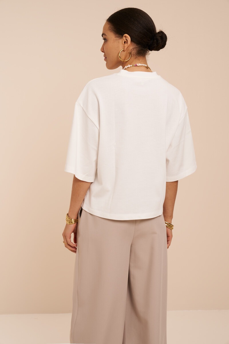 Wit T-shirt "Hola paraiso"