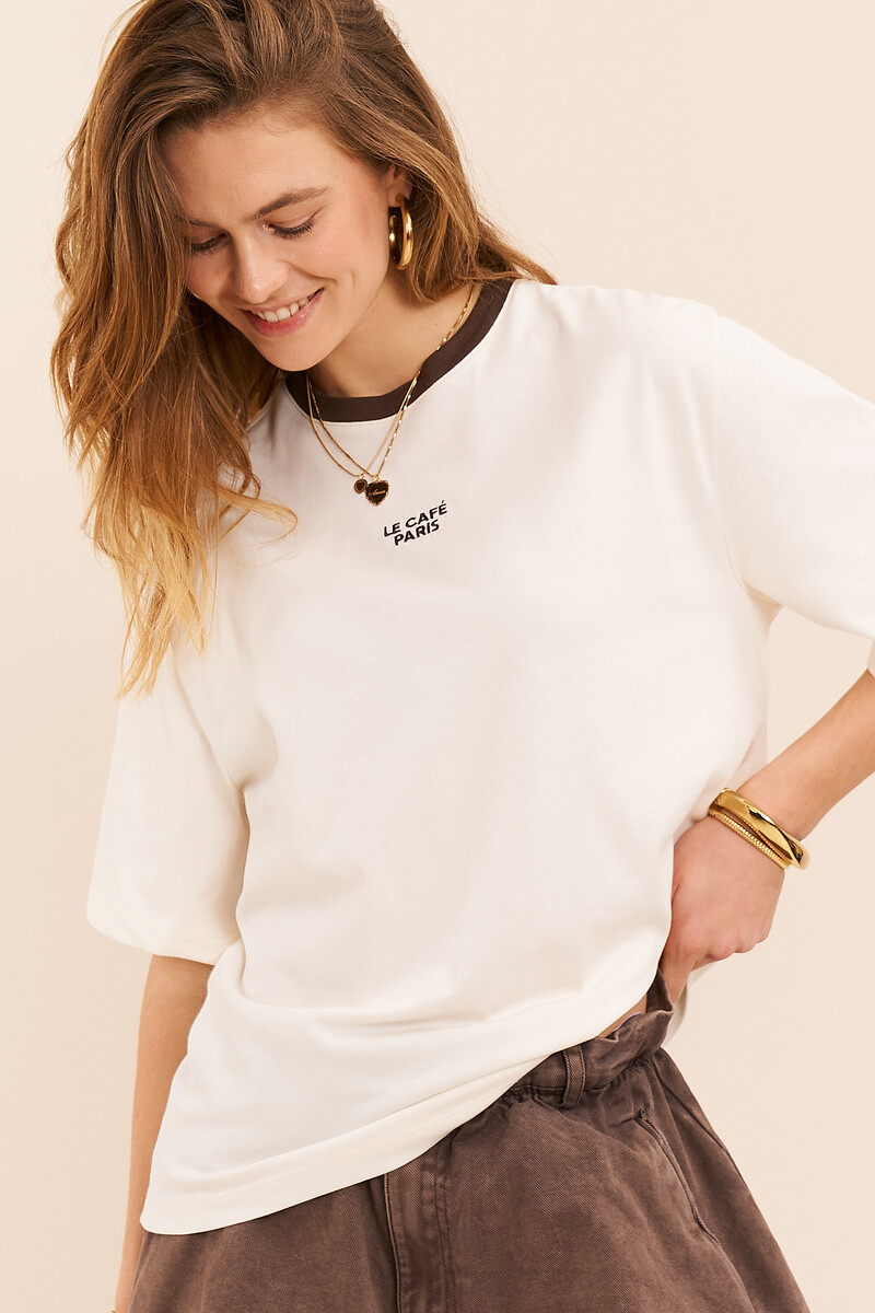 White T-shirt "Le café Paris" | My Jewellery