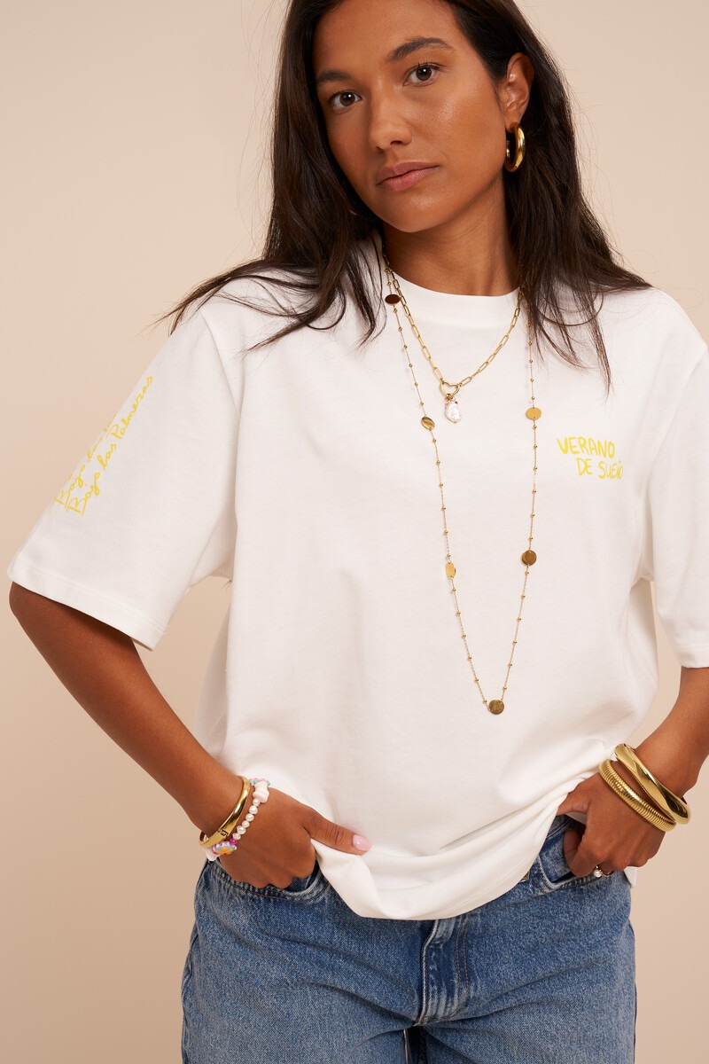 White T-shirt ''Verano de sueno'' | My Jewellery