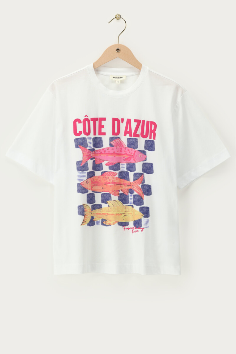 White T-shirt "Côte d'Azur" | My Jewellery
