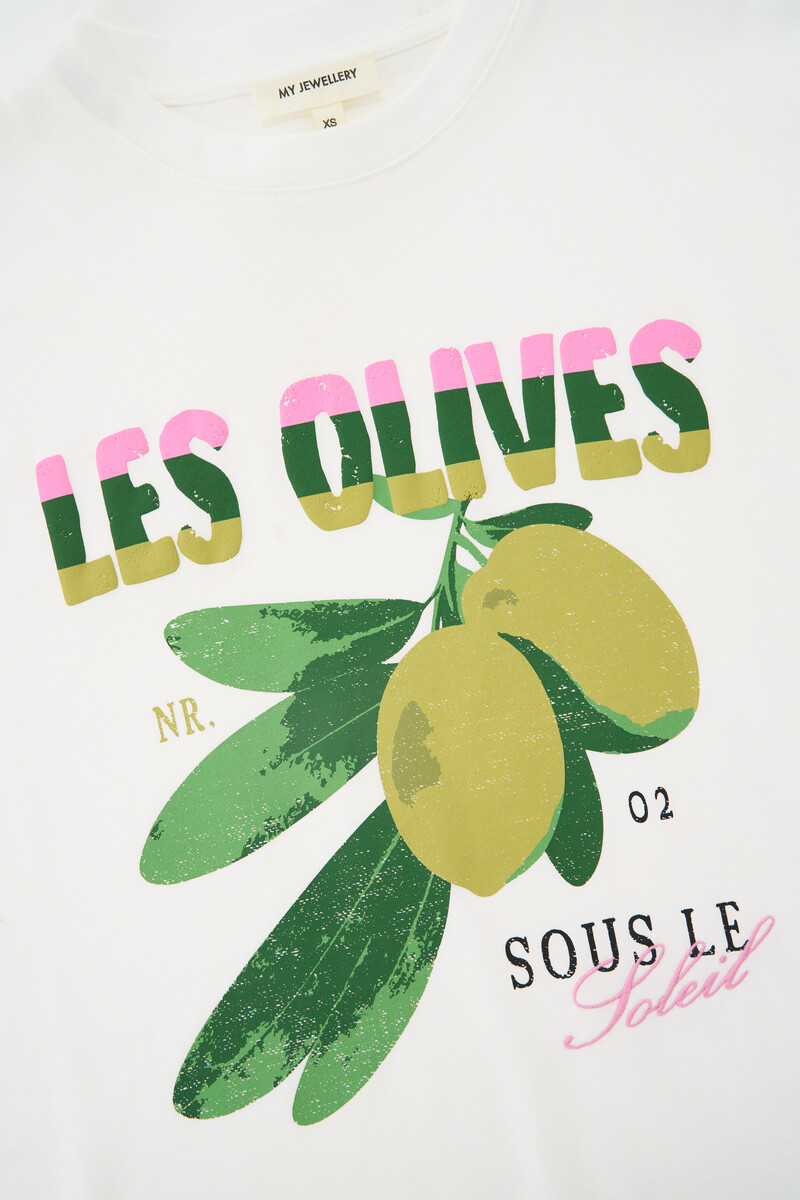 White T-shirt "Les olives" | My Jewellery
