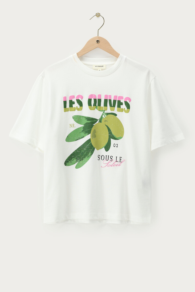 White T-shirt "Les olives" | My Jewellery