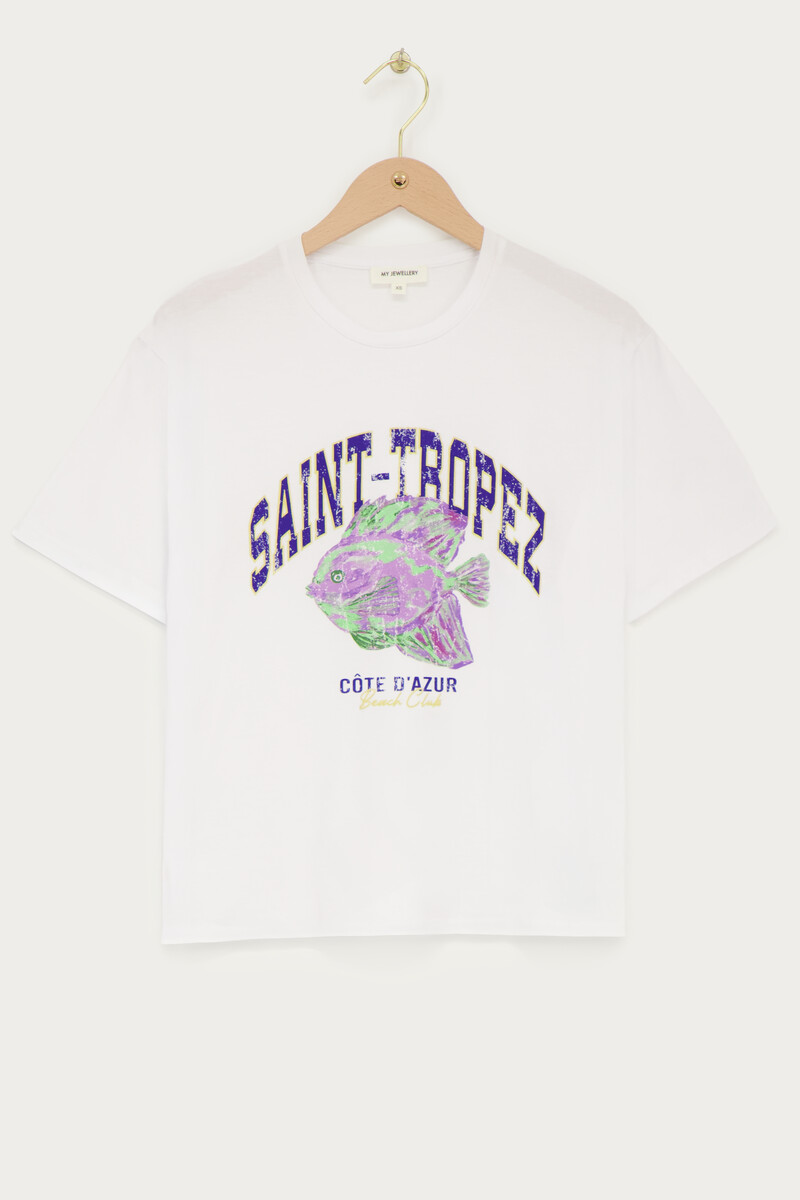 White T-shirt "Saint-tropez" | My Jewellery