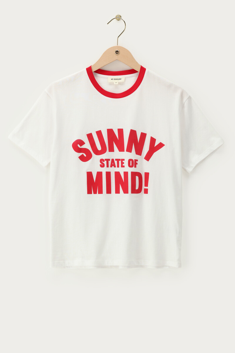 White T-shirt "Sunny state of mind" | My Jewellery