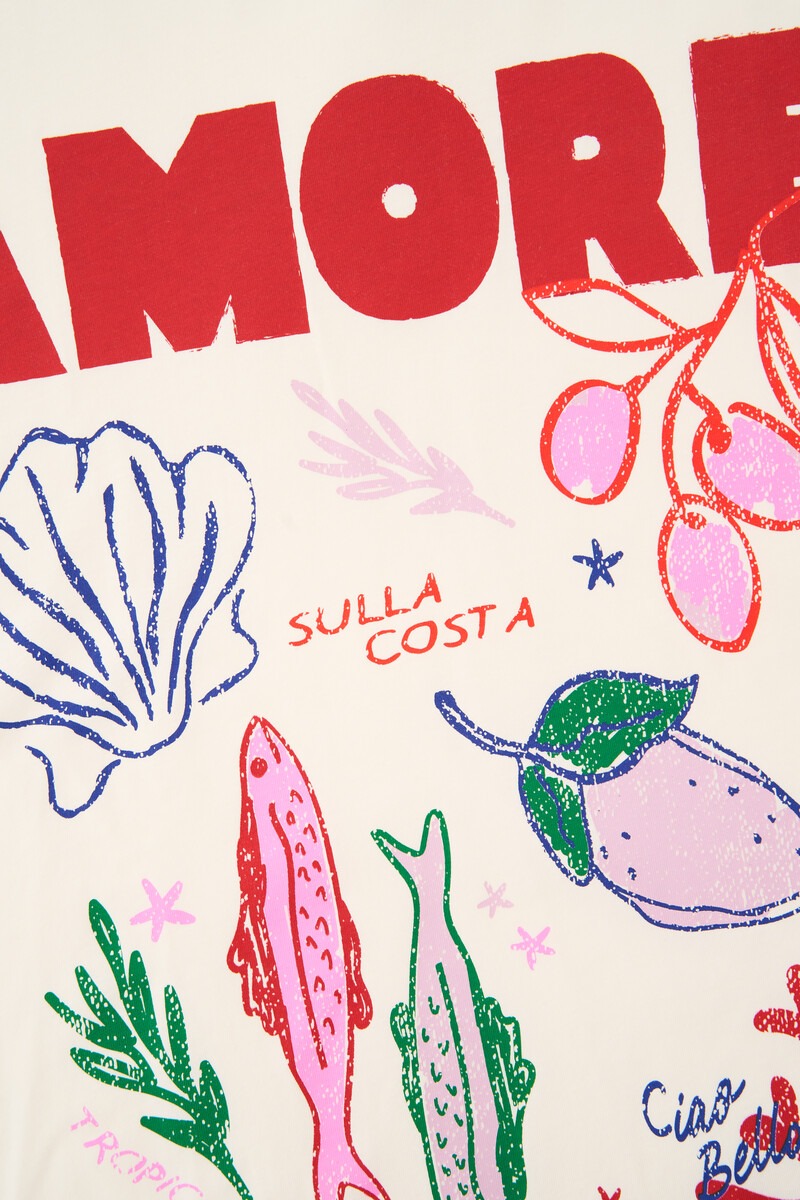 White T-shirt ''Amore sulla costa'' | My Jewellery