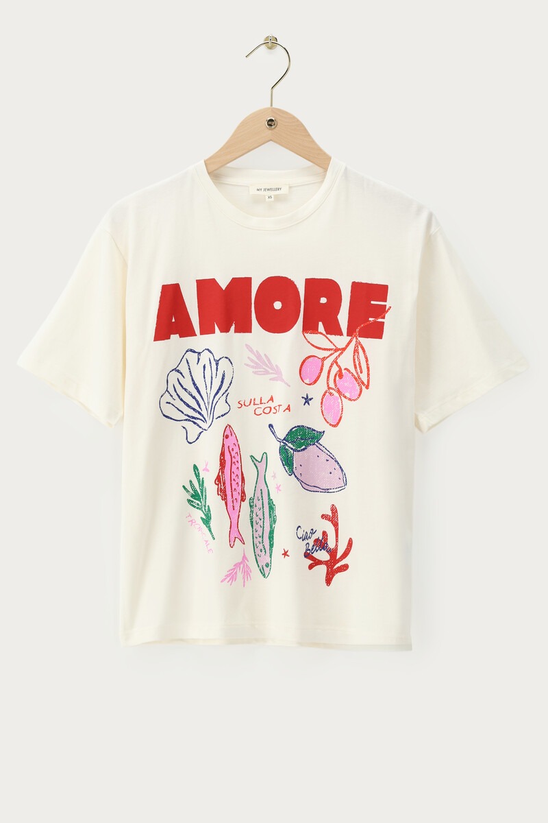 White T-shirt ''Amore sulla costa'' | My Jewellery