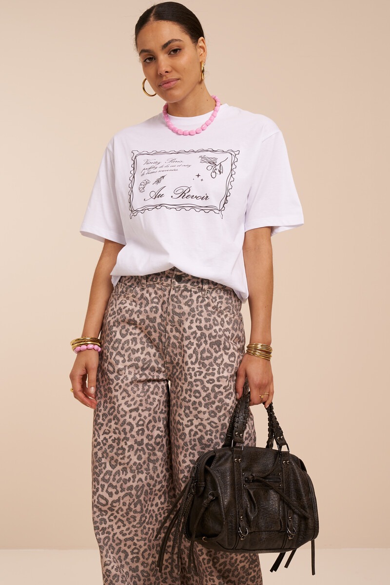 T-shirt blanc "Au revoir"