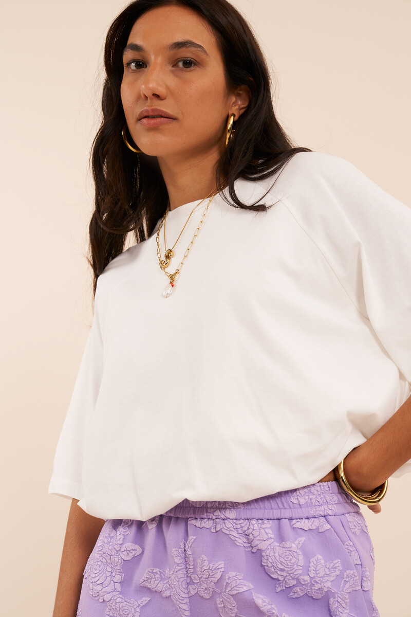 White T-shirt in balloon look | My Jewellery