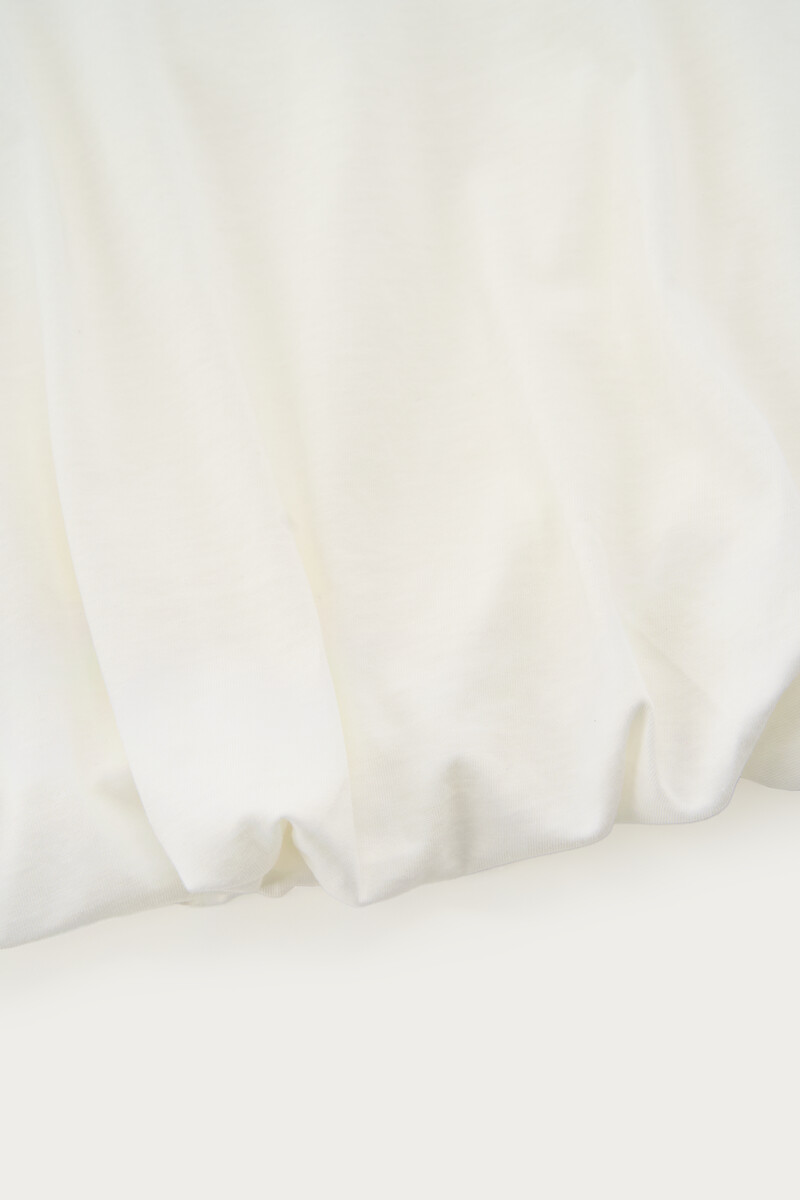 White T-shirt with gathered hem | My Jewellery