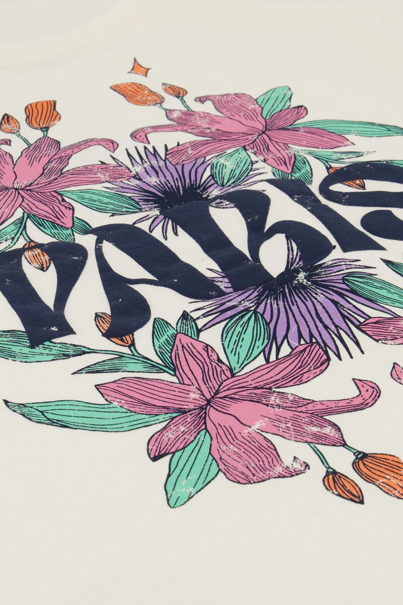 White t-shirt Paris with flowers | My Jewellery