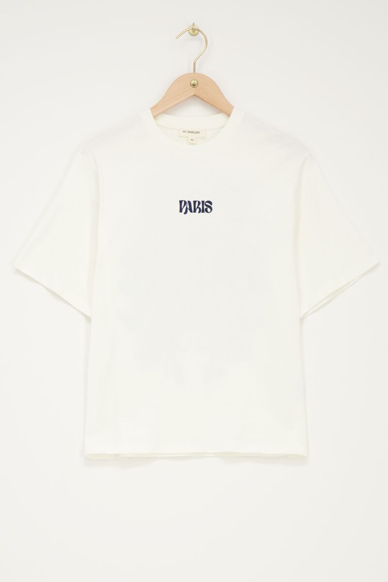 White t-shirt Paris with flowers | My Jewellery