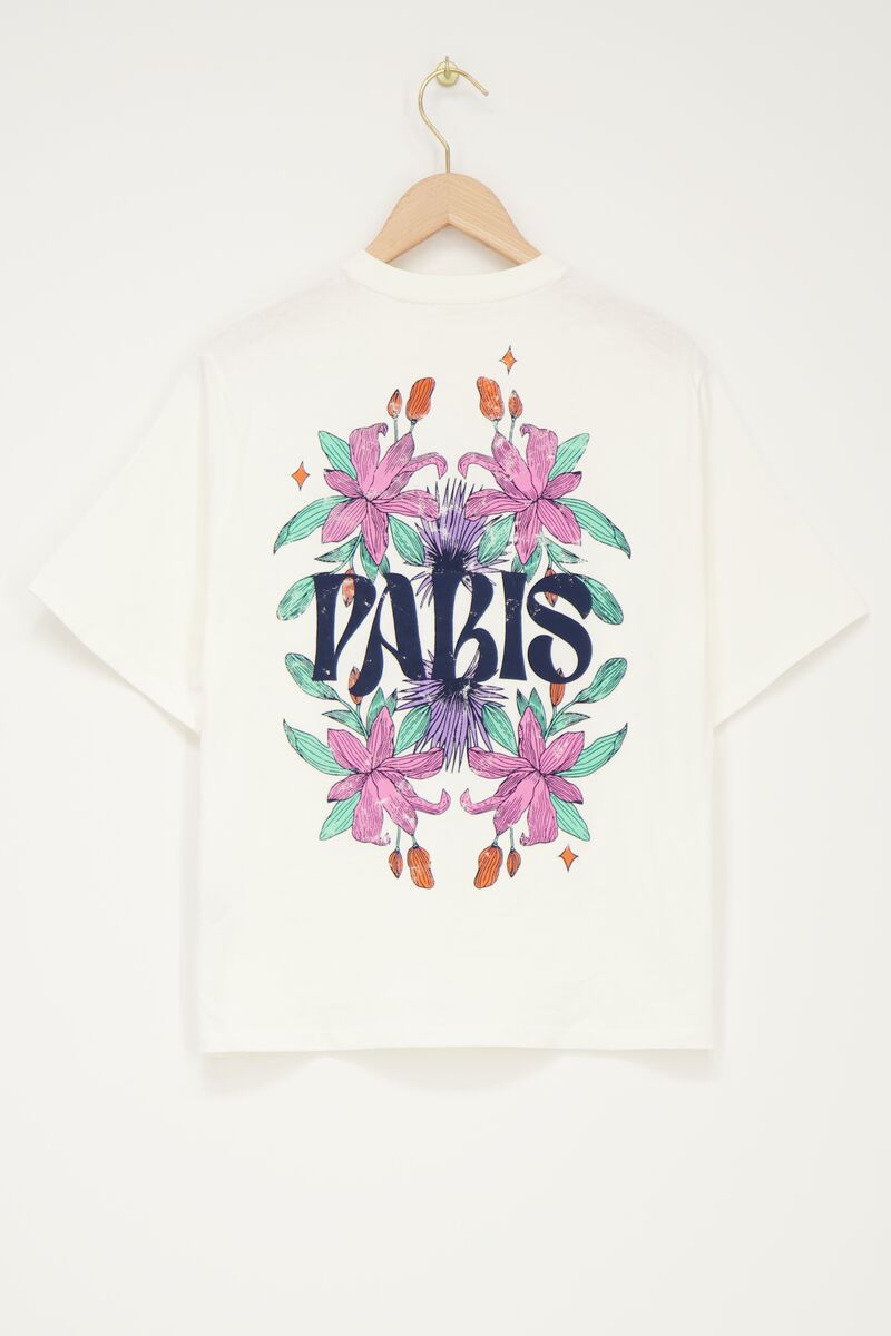 White t-shirt Paris with flowers | My Jewellery
