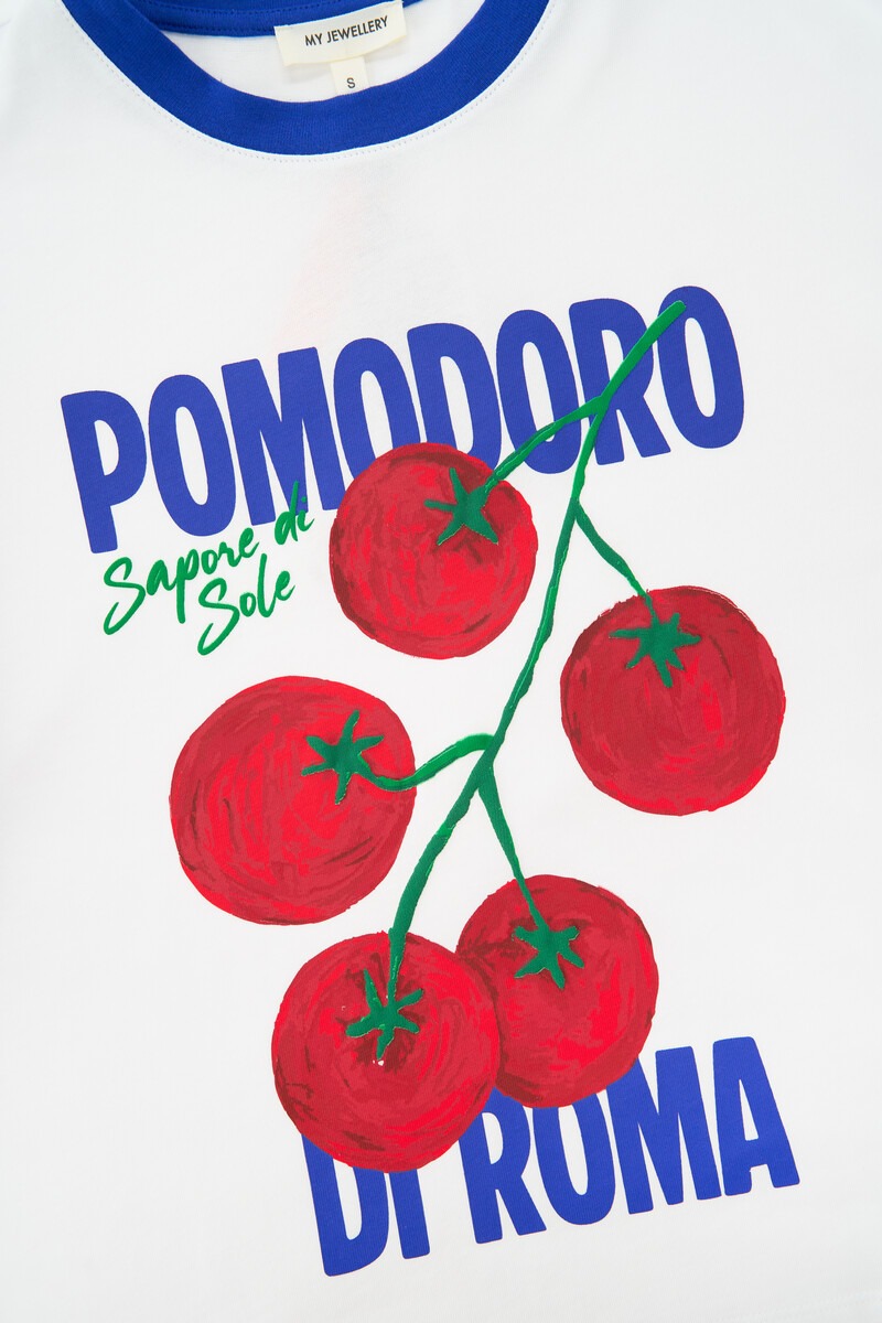 White T-shirt "Pomodoro di roma"