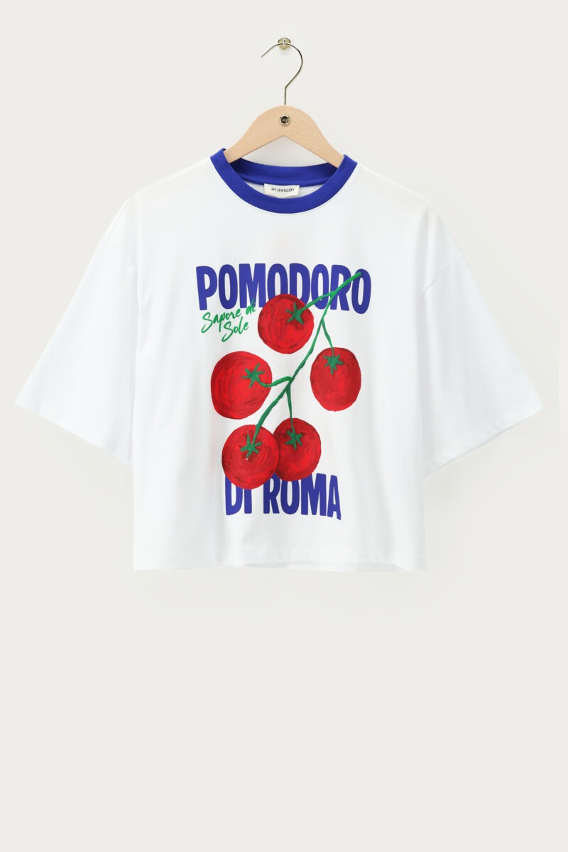 White T-shirt "Pomodoro di roma" | My Jewellery