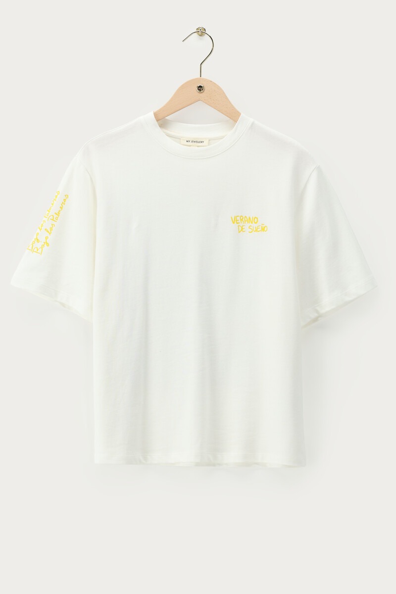 White T-shirt ''Verano de sueno'' | My Jewellery