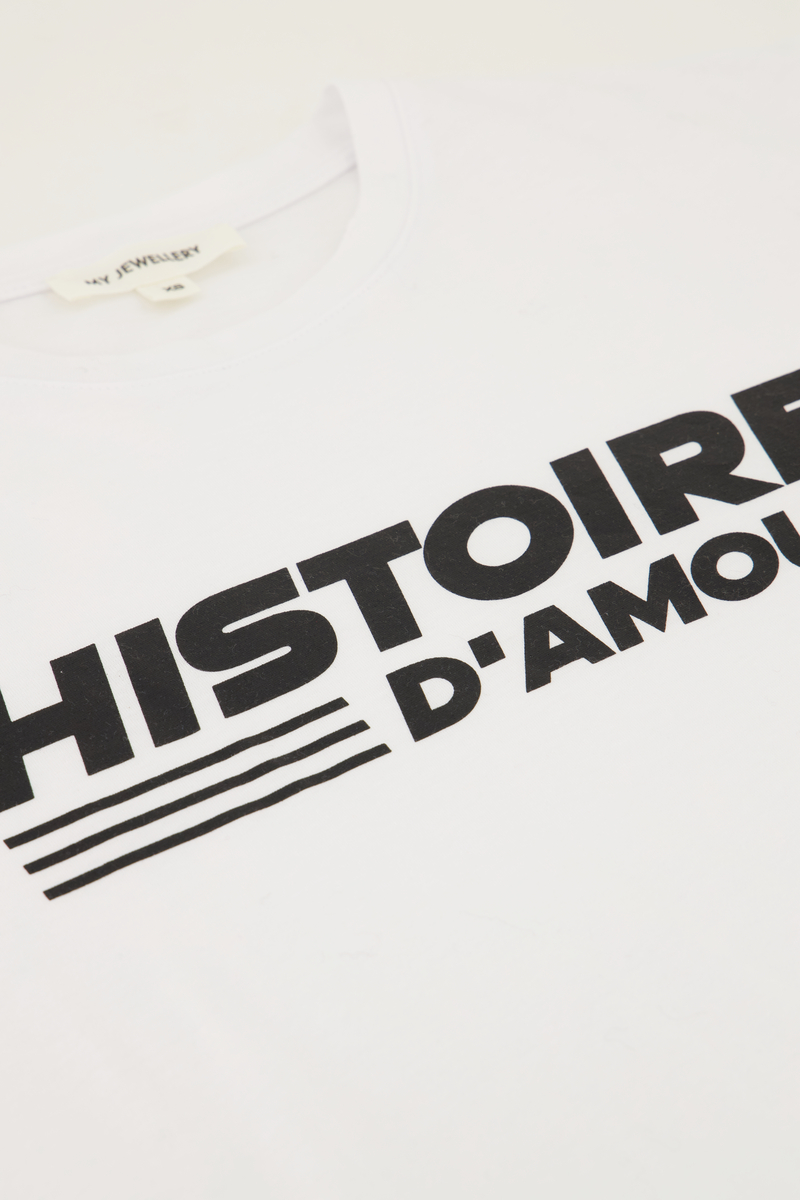 White t-shirt with black histoire d'amour | My Jewellery