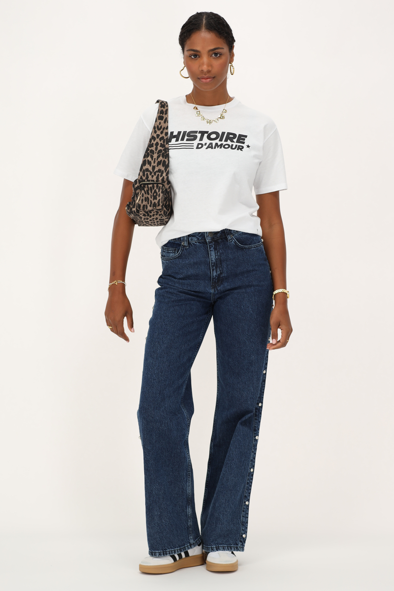 White t-shirt with black histoire d'amour | My Jewellery