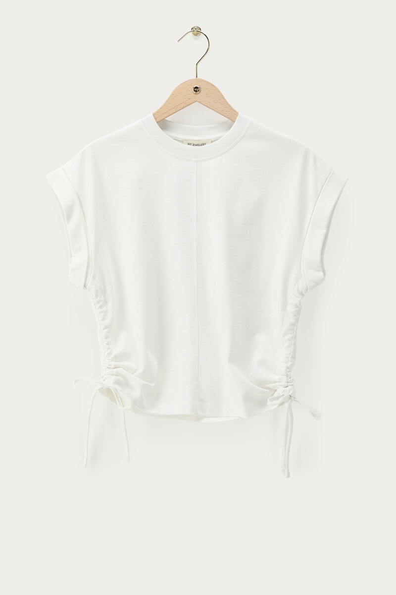 White T-shirt with drawstrings | My Jewellery