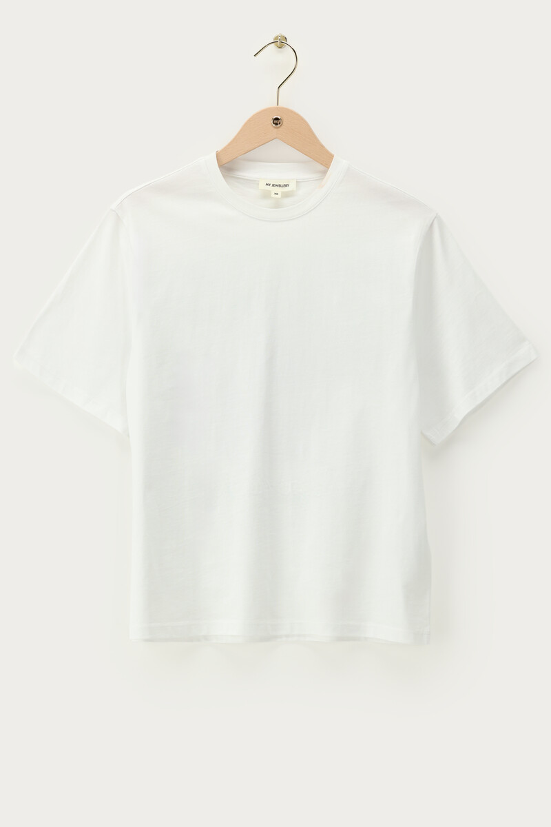 White T-shirt with green "Riviéra" | My Jewellery